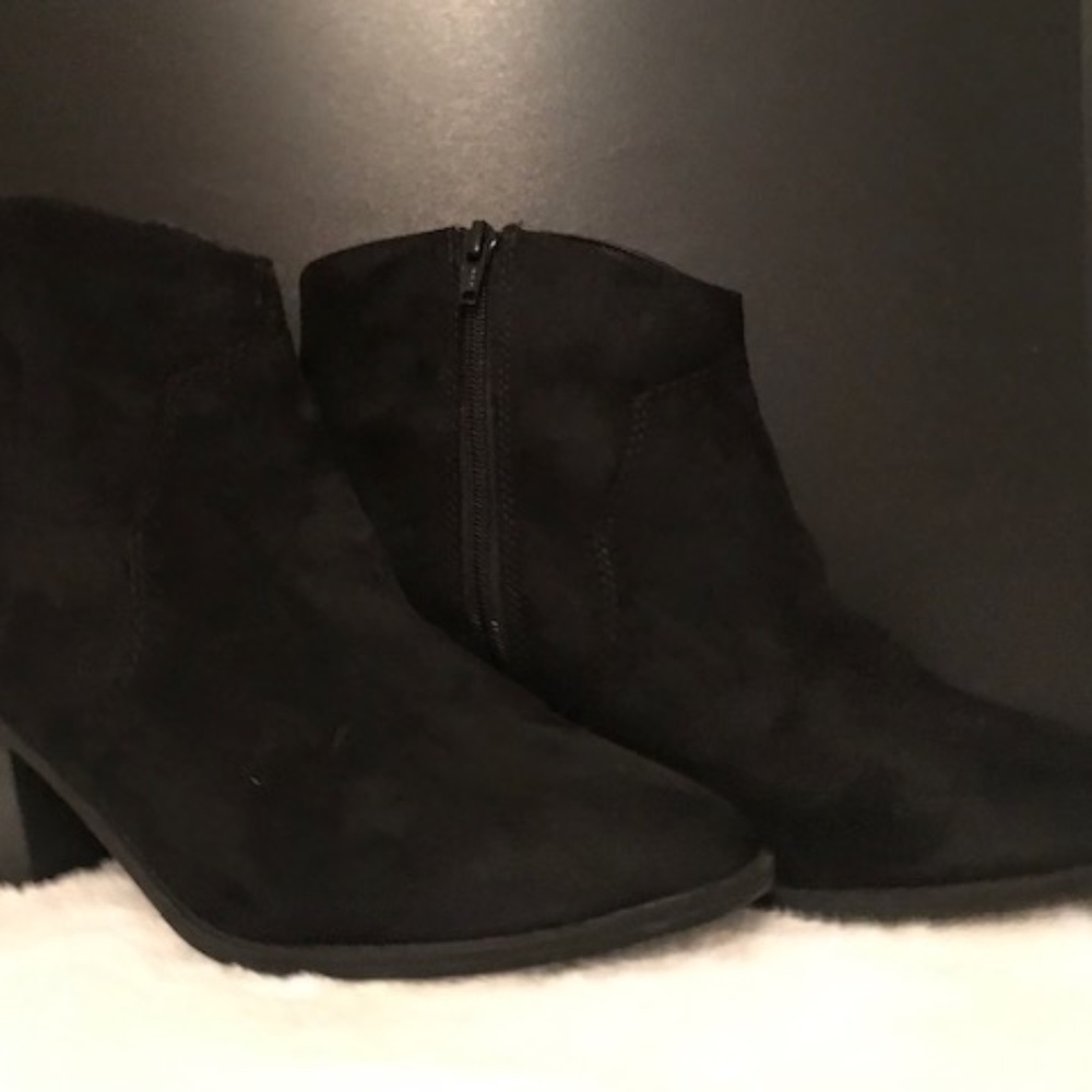 Black suede ankle boots